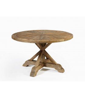 Mesa de comedor rústica redonda Sayade