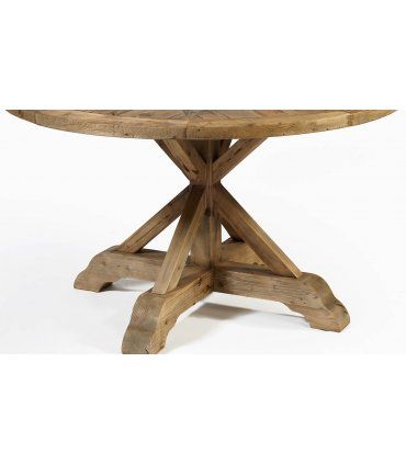 Mesa de comedor rústica redonda Sayade