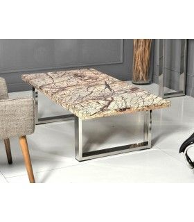 Mesa de centro rectangular en piedra fósil Kinsel