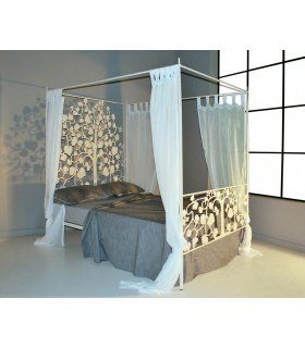 Cama dosel rústica en forja Fortuna