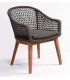 Silla de teca y cuerda para exterior Random