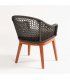 Silla de teca y cuerda para exterior Random