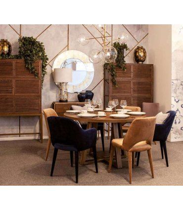 Mesa de comedor redonda Alcañiz de Ámbar Muebles.