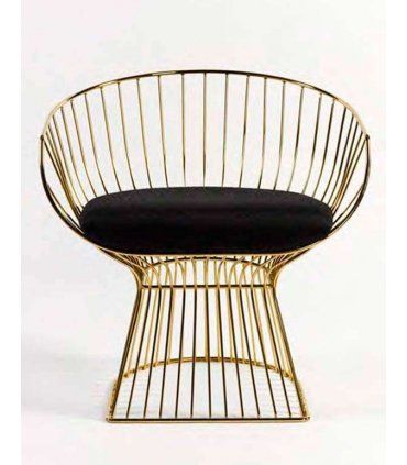 Silla moderna dorada Platner de Ámbar Muebles.