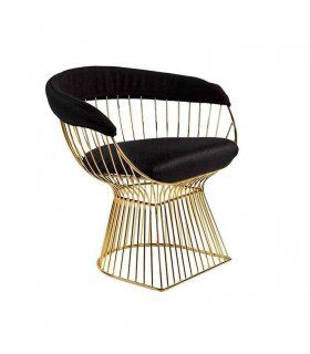 Silla moderna dorada Platner de Ámbar Muebles.