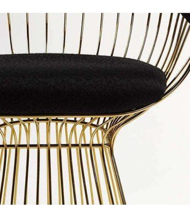 Silla moderna dorada Platner de Ámbar Muebles.