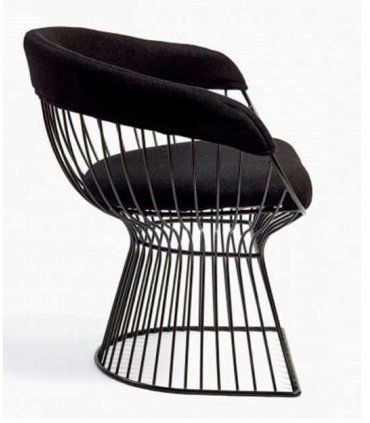 Silla moderna negra Platner