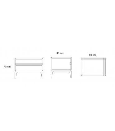Mesita de noche contemporánea Passarella en Ámbar Muebles.