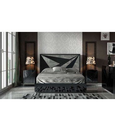 Dormitorio de diseño en negro y plata DOR 18