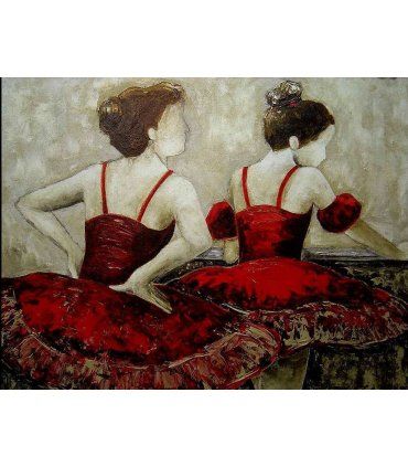 Cuadro bailarinas clásicas con tutu rojo