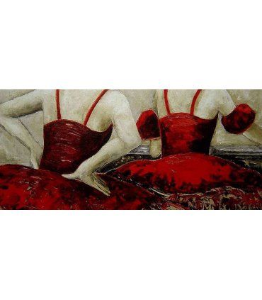 Cuadro bailarinas clásicas con tutu rojo