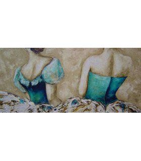 Cuadro bailarinas con corpiño azul