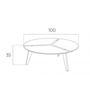 Mesa de diseño moderno redonda LLaima de Ámbar Muewbles.