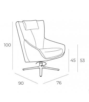 Sillón giratorio contemporáneo Vallen