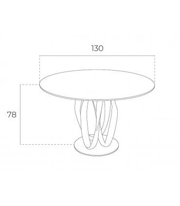Mesa de comedor moderna en cristal Leber en Ámbar Muebles.