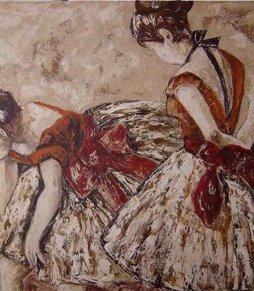 Cuadro bailarinas clásicas con lazo