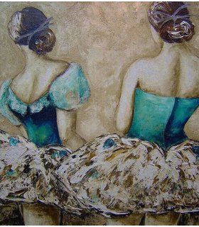 Cuadro bailarinas con corpiño azul