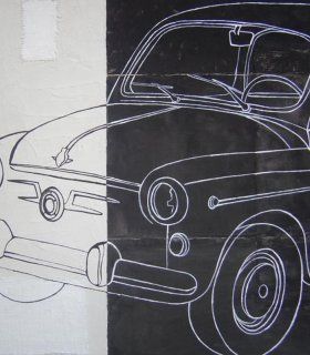 Cuadro Coche 600 Pintura Original, detalle