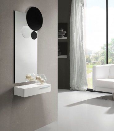 Recibidor De Diseño Lacado Blanco 355