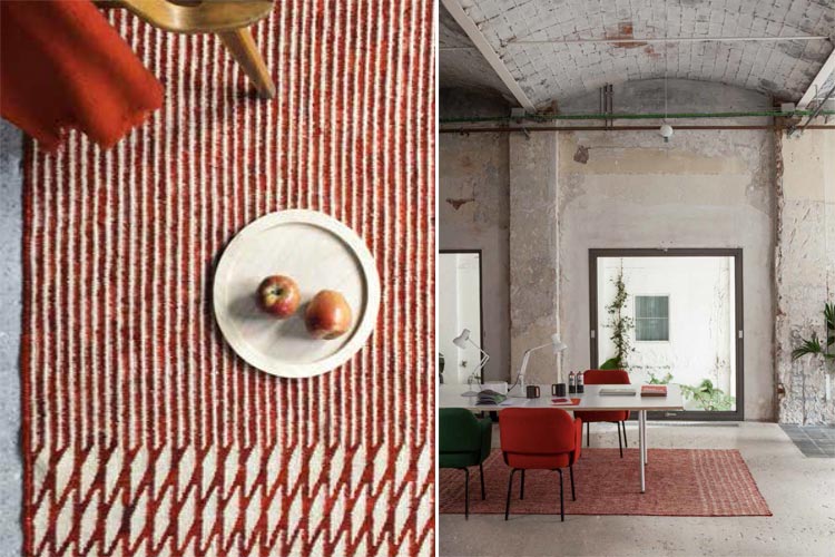 Alfombra de lana 100% Blur rojo | Ámbar Muebles