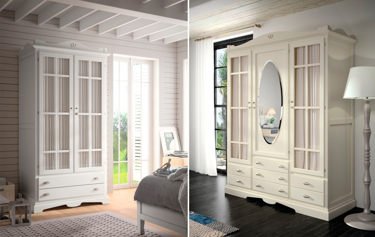Armario con puertas de cristal Decco - Ámbar Muebles