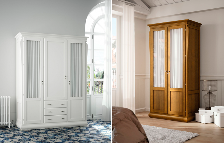 Armario con puertas de cristal Mediterráneo - Ámbar Muebles