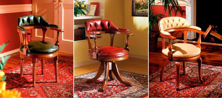 Sillas confidente clásicas en Ámbar Muebles - 1. Karabe | 2. Yarke | 3. Delyan