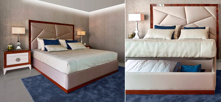 Cama art déco con arcón Analuna - Ámbar Muebles
