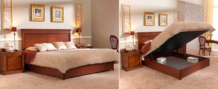 Cama clásica con arcón Epuyén - Ámbar Muebles