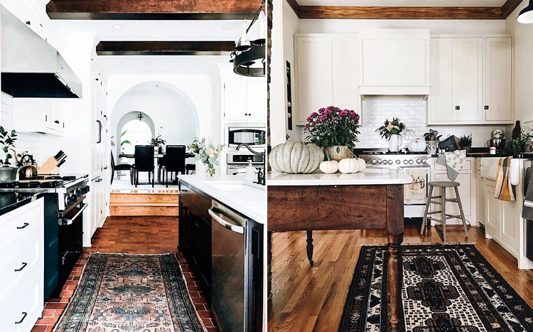 Alfombras kilim oscuras para cocinas tradicionales - Inspiración vía Pinterest