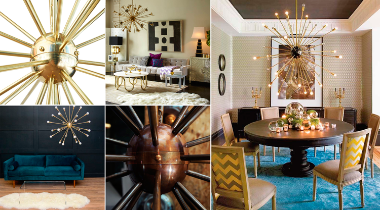 Inspiración para decorar e iluminar tus interiores con lámparas Sputnik - Pinterest