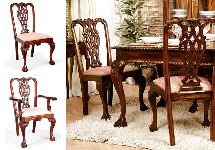 Silla + Sillón clásico Chippendale Stuart - Ámbar Muebles