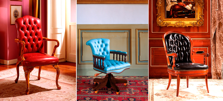 Sillones confidente de piel capitoné en Ámbar Muebles - 1. Podove | 2. Doruse | 3. Larane