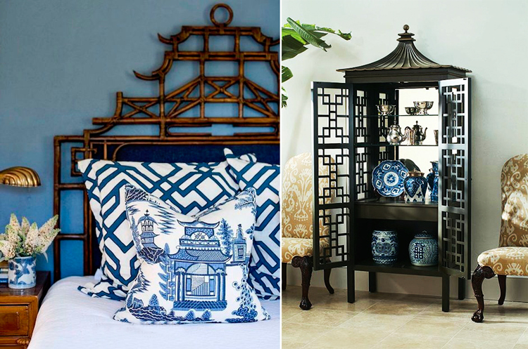 Cabecero y vitrina de estilo Chinoiserie Chic - Inspiración vía Pinterest