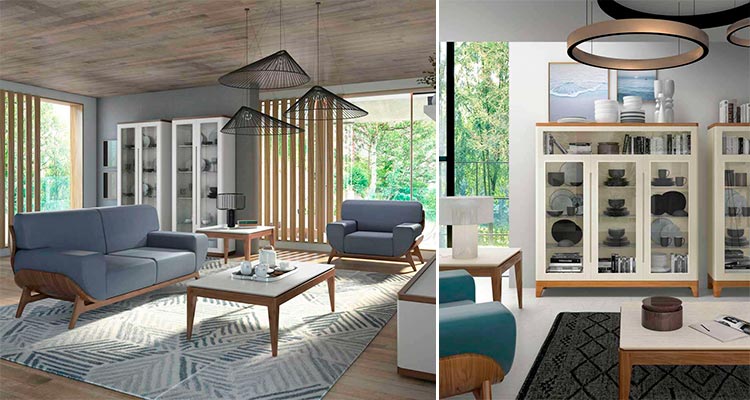 Vitrina de tres puertas moderna Manila | Ámbar Muebles