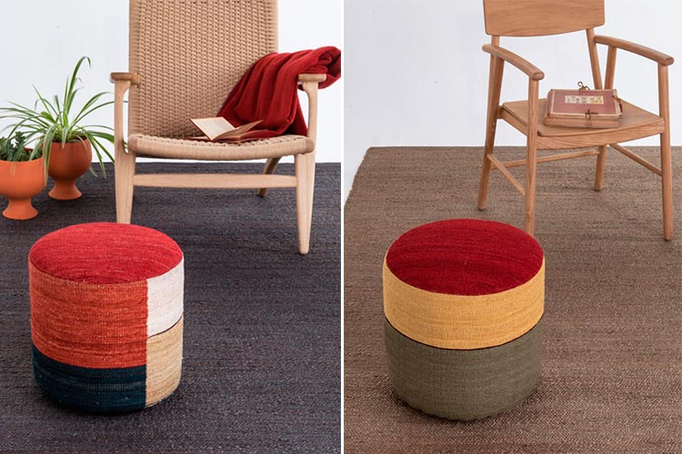 Pouf Kilim rojo de Nanimarquina | Ámbar Muebles