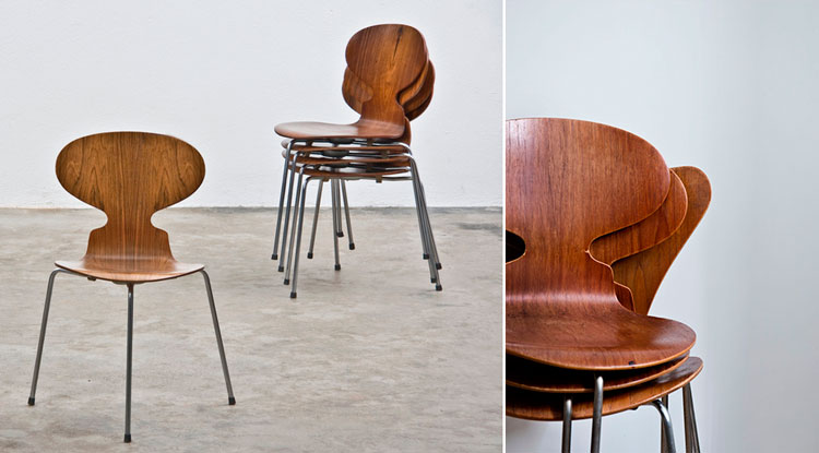 Silla Hormiga de Arne Jacobsen apilada - Inspiración: Pinterest