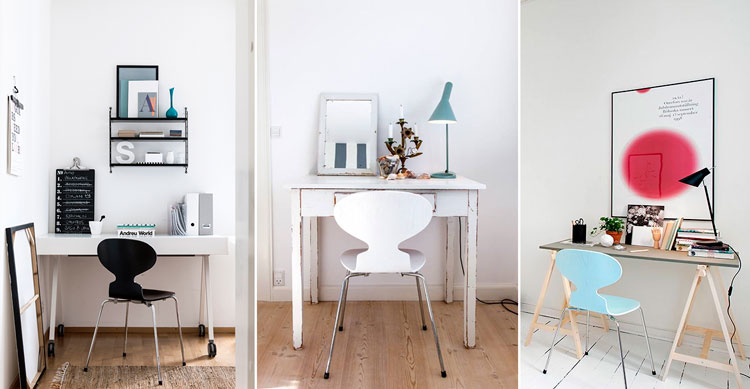 Silla Hormiga de Arne Jacobsen en distintos colores - Combinaciones - Inspiración: Pinterest