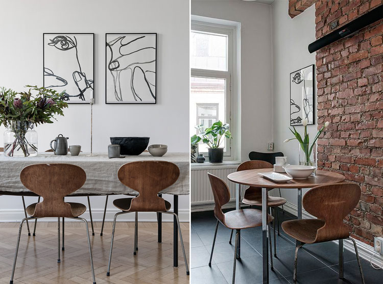 Silla Hormiga de Arne Jacobsen en madera - Combinaciones - Inspiración: Pinterest