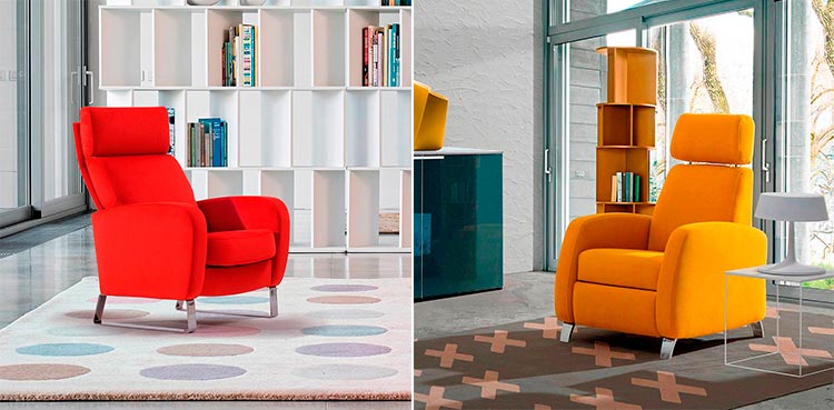 Sillón relax moderno Bianco | Sillón relax moderno Biode | Ámbar Muebles